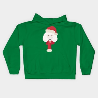 Christmas Poodle Dog Face Kids Hoodie